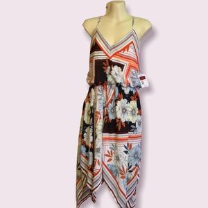 NWT Hailey Blue Women’s Sun Dress, Multicolored, handkerchief Hem, size L
